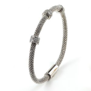 Sterling Silver Stardust Bangle Featuring 3 and 5 stations