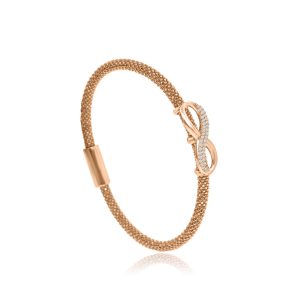 Sterling Silver Stardust Bangle Featuring an Infinity Centerpiece.
