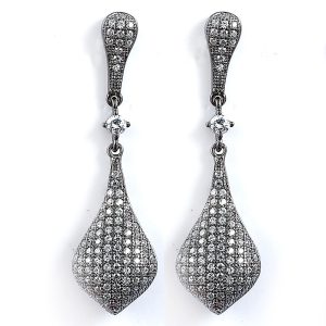 Sterling Silver Puffed Teardrop Earrings