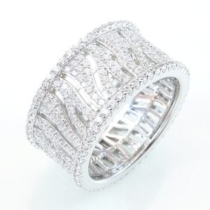 Sterling Silver Open-Work Wave Eternity Band