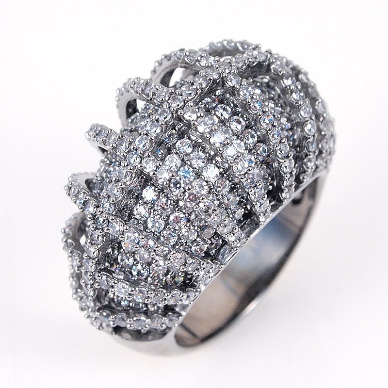 Sterling Silver Tiered Arched Ribbed Dome Ring