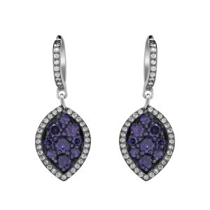 Marquise Amethyst Cluster Drop Earrings
